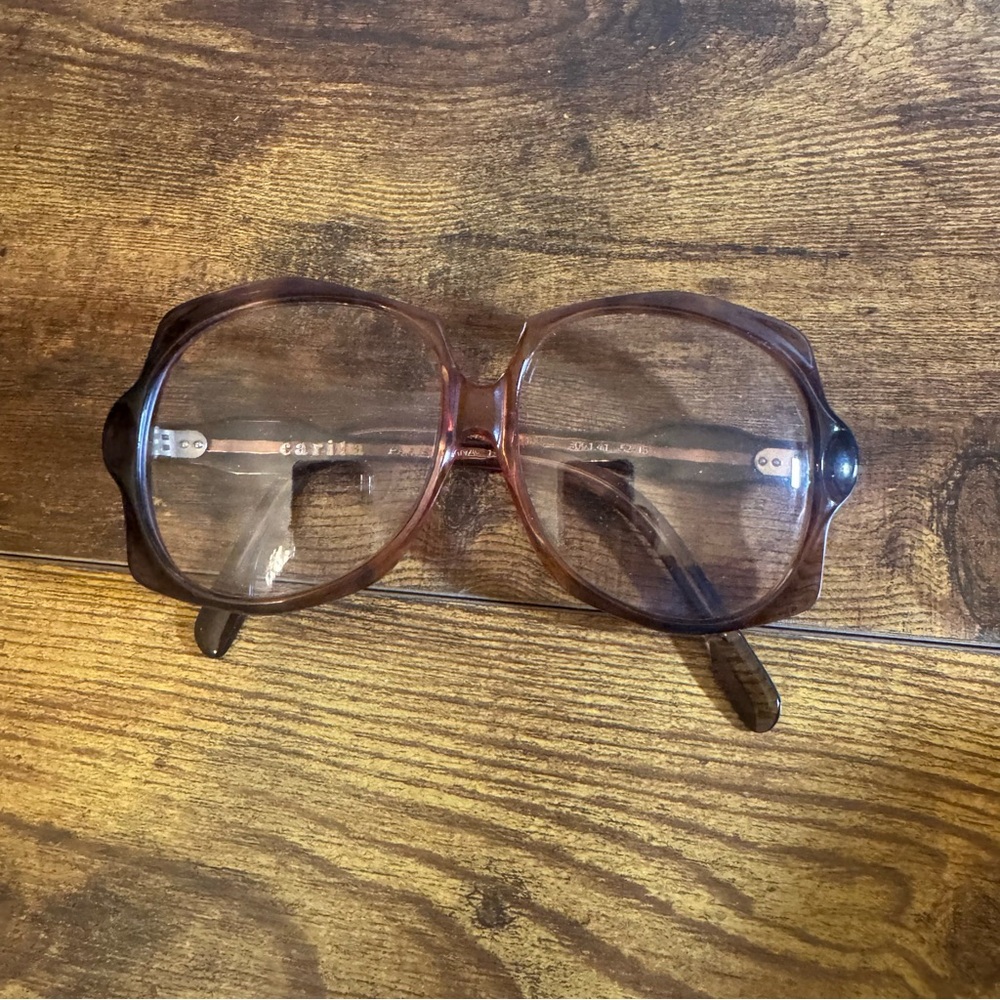 CARITA Paris Lana Vintage French Eyeglassโ Frames Plum Brown Oversized